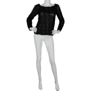 Bik Bok Furry Black Top Blouse